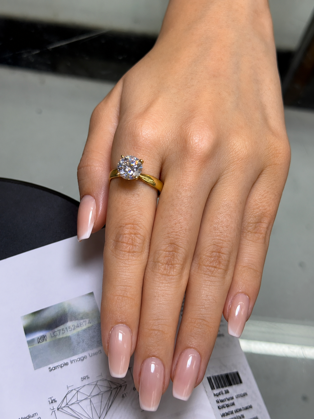 Anillo de Boda Oro 14K + 2.0 Ct. Diamante IGI VVS1 Color D