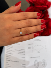 Anillo de Boda Oro 14K + 0.5 Ct. Diamante IGI VVS1 Color D