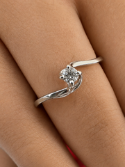 Anillo de Boda Oro 14K + 1 Ct. Diamante IGI VVS1 Color D