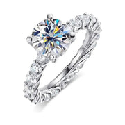 Anillo De Boda 3 Ct Moissanita-c/certificado Plata Italiana