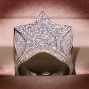 Anillo De Hombre Estrella-star Moissanite Plata 925 Icebox Plateado 10(dedo De Medio)