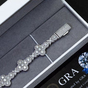 Pulso Cruz Cruzado Moissanite Plata 925 Hombre 10mm Ice Box. Plateado 19.05 Cm 19 Cm