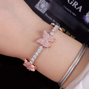 Pulsera De Mariposa 10mm Moissanita Lab Plata 925 Ice Box Plateado 19 Cm 19 Cm
