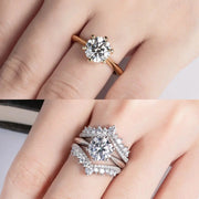 Anillo Solitario Boda Diamante De Lab 9mm 3ct Plata 925