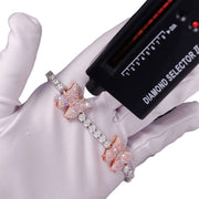 Pulsera De Mariposa 10mm Moissanita Lab Plata 925 Ice Box Plateado 19 Cm 19 Cm