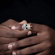 Anillo De Hombre Calavera Antrax Moissanite Plata 925 Icebox Plateado 10(dedo De Medio)