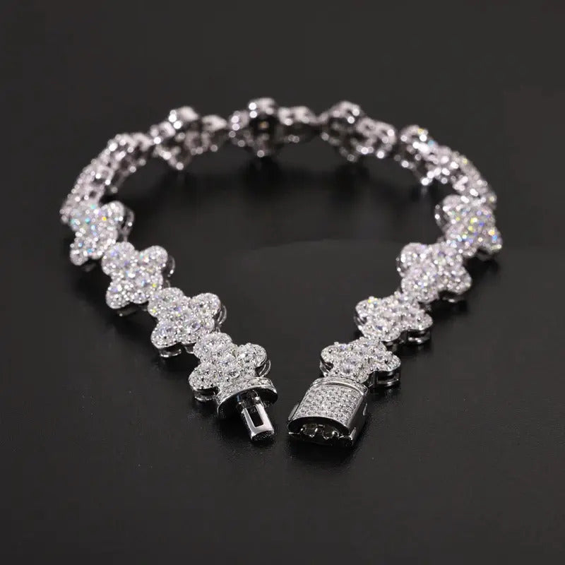 Pulso Esclava Diamante De Laboratorio Hombre 10mm Ice Box Plateado 19.05 Cm 19 Cm