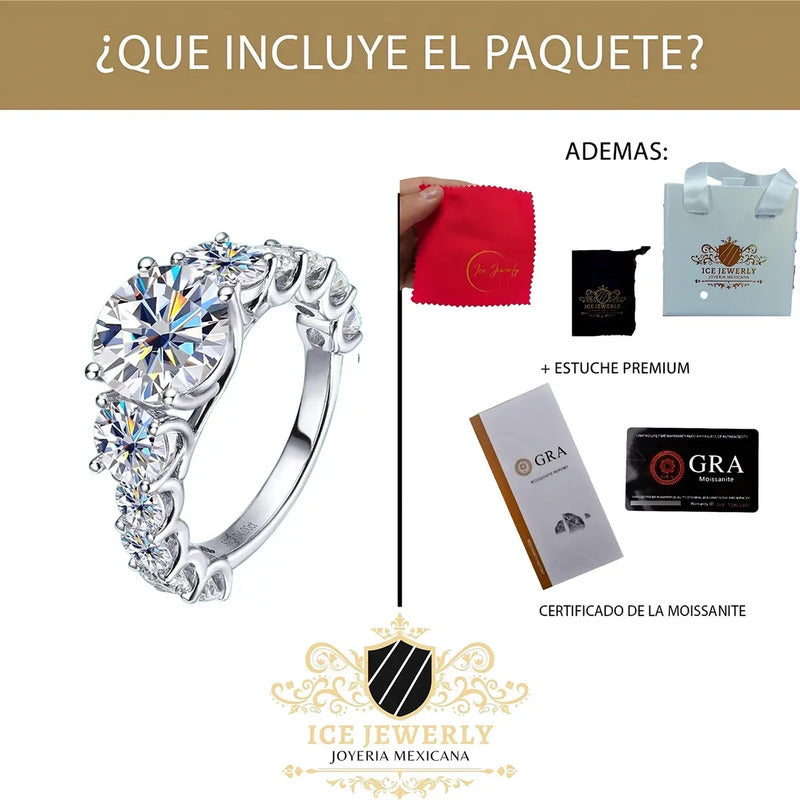 Anillo De Boda 8 Kilates Ct-moissanita De Lab-plata 925
