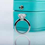 Anillo Solitario Boda Diamante De Lab 9mm 3ct Plata 925