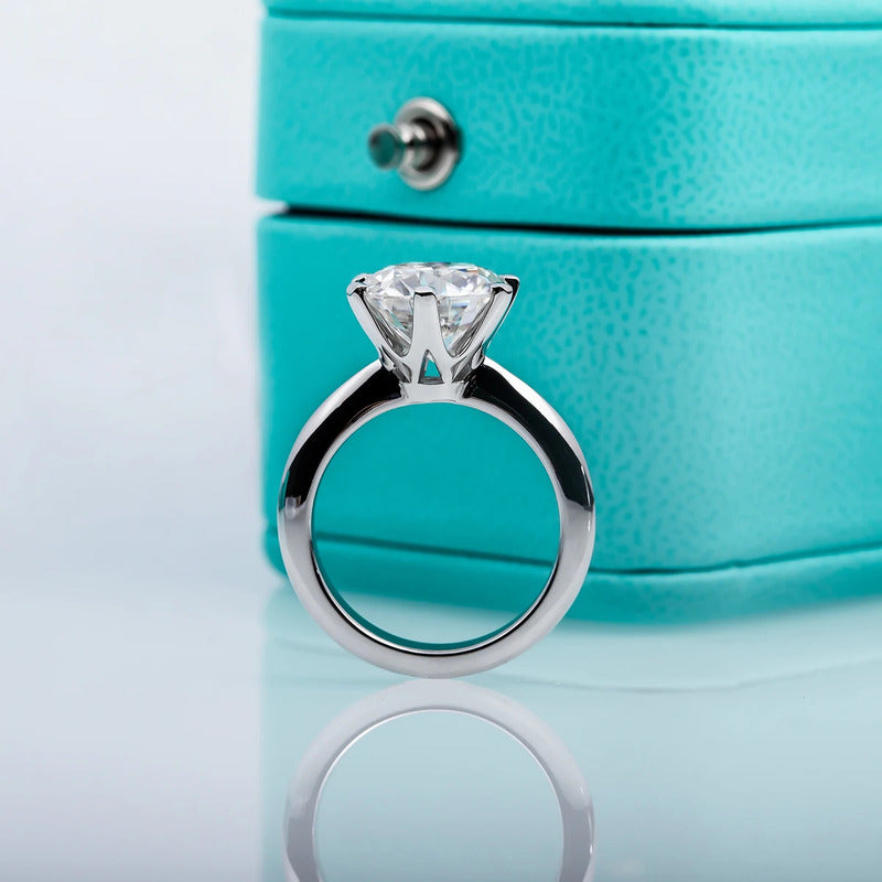 Anillo Solitario Boda Diamante De Lab 9mm 3ct Plata 925
