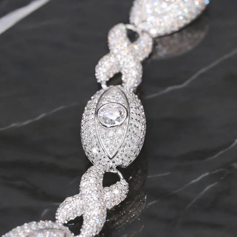 Pulso Infinito & Ojos Pulsera Moissanitas-plata 925-diamante