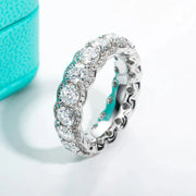 Anillo Eternity De Boda-diamante-moissanita 8ct-oro 18k