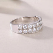 Anillo Unisex Churumbela 2 Filas Moissanite Plata 925 Icebox Plateado 8