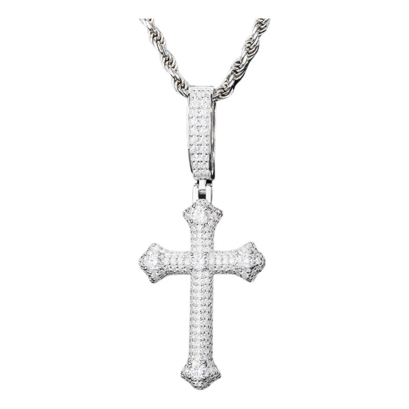 Dije De Cruz Moissanite 4c 2025 Lujo Plata 925 C/certificado Plateado