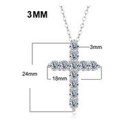 Dije De Cruz Con Moissanitas Para Mujer Plata 925- Rodio Af Plateado