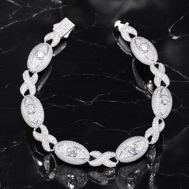 Pulso Infinito & Ojos Pulsera Moissanitas-plata 925-diamante