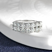Anillo Unisex Churumbela 2 Filas Moissanite Plata 925 Icebox Plateado 8