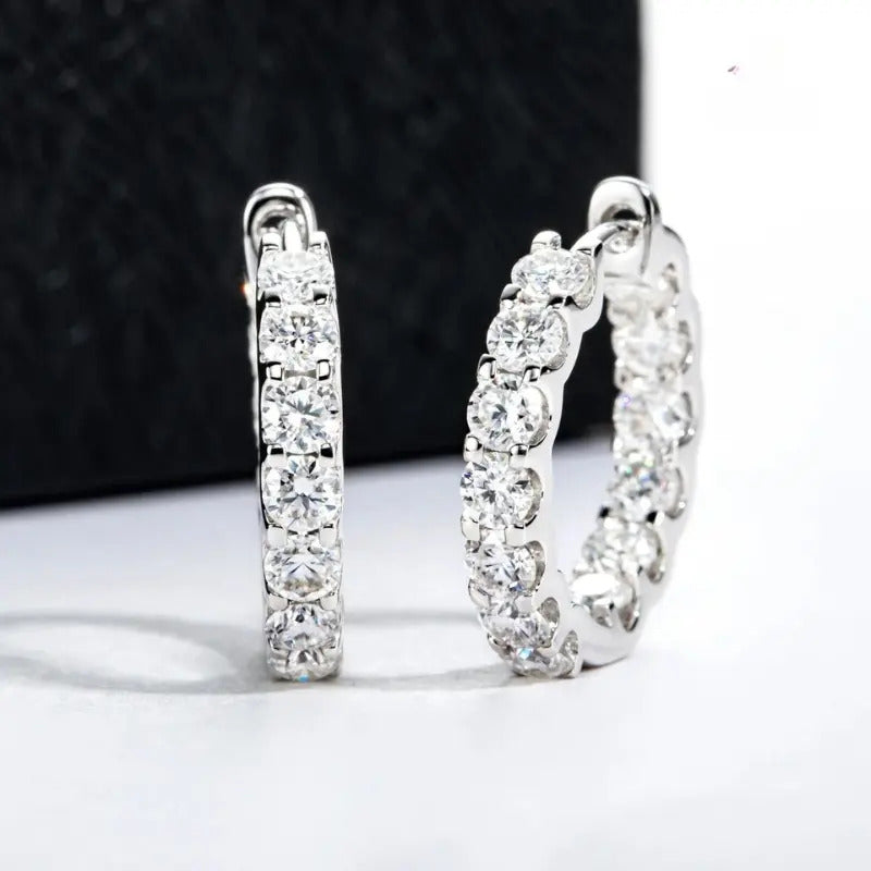 Aretes Arracadas 2.6 Ct Diamante De Lab Moissanite Plata 925 Plateado