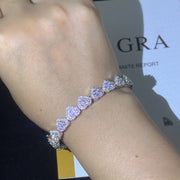 Esclava Corazón Diamante De Laboratorio 28 Ct- Plata Ley 925