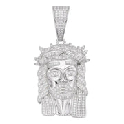 Dije De Cara De Jesús Cristo Con Moissanite-plata 925-oro 8k Plateado