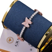 Pulsera De Mariposa 10mm Moissanita Lab Plata 925 Ice Box Plateado 19 Cm 19 Cm