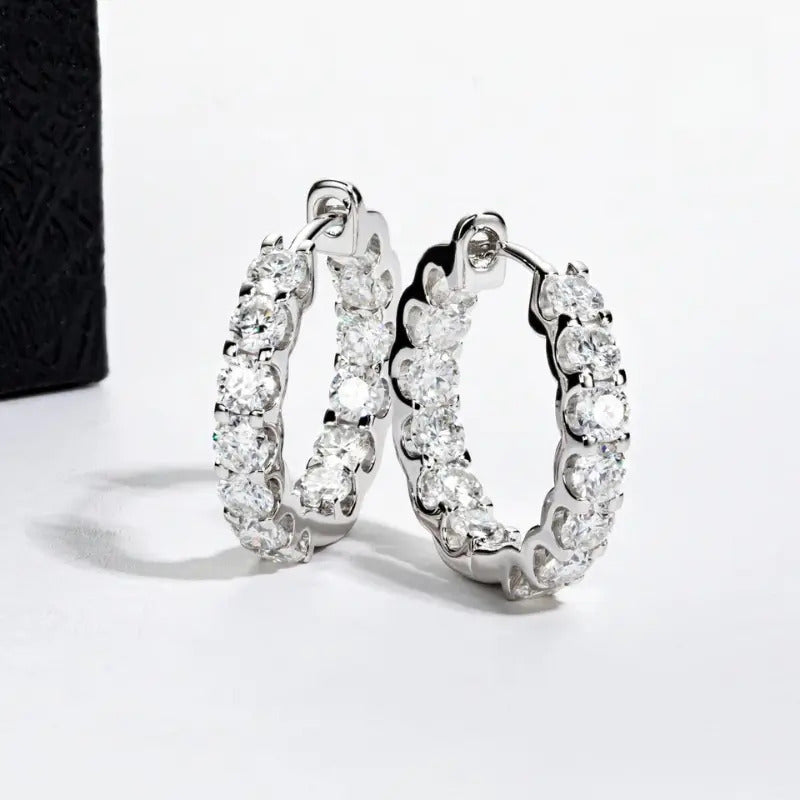Aretes Arracadas 2.6 Ct Diamante De Lab Moissanite Plata 925 Plateado