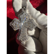 Dije De Cruz Baguette 5 Ct. Hombre Plata 925 Diamond Tester. Plateado