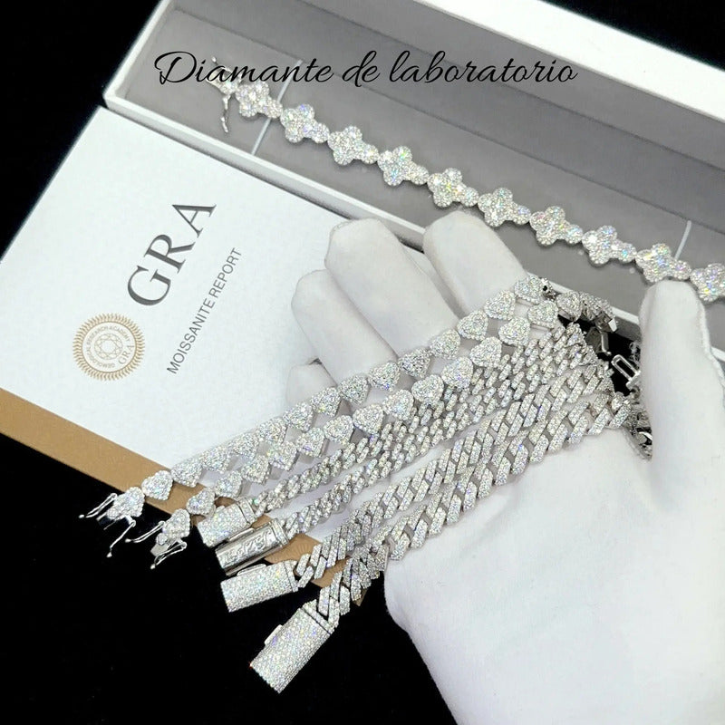 Esclava Corazón Diamante De Laboratorio 28 Ct- Plata Ley 925