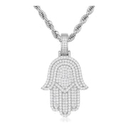 Dije Mano De Fatima Famsa Plata 925 Ct Moissanite Hombre Ice