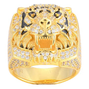 Anillo De Cabeza De León Tigre Moissanite Plata 925 Icebox.