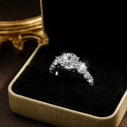 Anillo De Boda 8 Kilates Ct-moissanita De Lab-plata 925