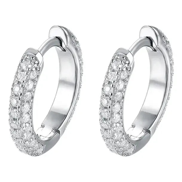 Arracadas Moissanita Para Hombre Y Mujer Plata 925 3 Filas