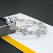 Pulso Cruz Cruzado Moissanite Plata 925 Hombre 10mm Ice Box. Plateado 19.05 Cm 19 Cm