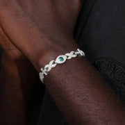 Pulsera Cruz Ojo Pulso Plata 925 Moisanite Ct Hombre Papá