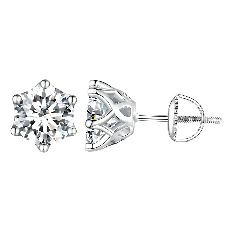 Pendientes Unisex De 1 Quilate Moissanita Plata 925-oro 18k Plateado