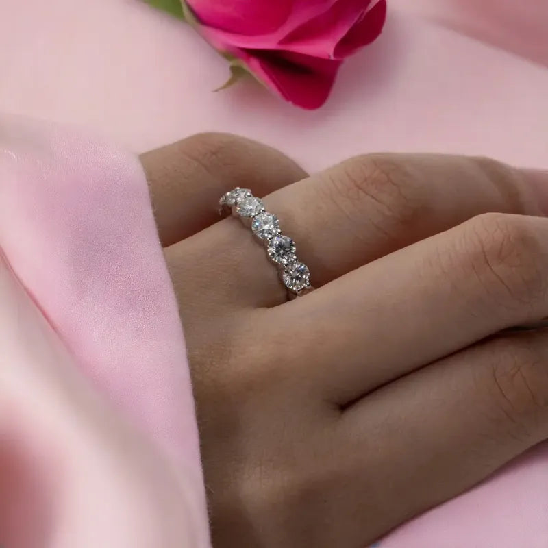 Anillo Churumbela De Diamante De 5ct - Moissanita - Oro 18k