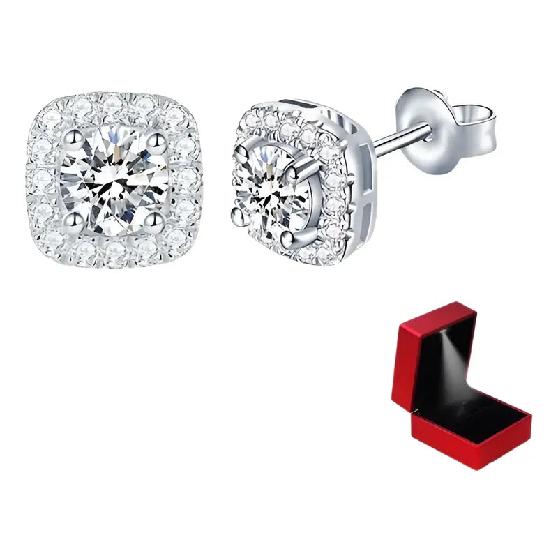 Aretes Moissanita 4ct. 9mm & Zircorn C/certificado Plata 925