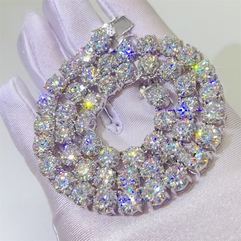 Cadena De Moissanita 80ct. Kilates Plata 925 6mm Unisex 60cm Plateado