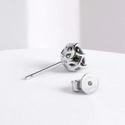 Aretes Moissanita Verde 5mm 1 Ct. C/certificado Plata 925.