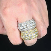 Anillo De Hombre Churumbela 3 Filas Moissanite Plata Icebox Plateado 10(dedo De Medio)