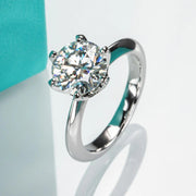 Anillo Solitario Boda Diamante De Lab 9mm 3ct Plata 925
