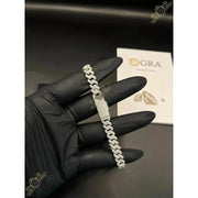 Esclava Pulso Cubano 6mm Diamante De Lab .3ct Vvs1 Plata 925