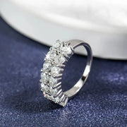 Anillo Unisex Churumbela 2 Filas Moissanite Plata 925 Icebox Plateado 8