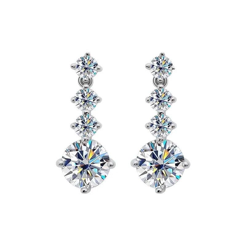 Aretes De Moissanita De 2.8ct-plata 925 C/ Certificado Gra