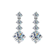 Aretes De Moissanita De 2.8ct-plata 925 C/ Certificado Gra