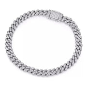 Pulso Cubana Pulsera Plata Esterlina 925 Moissanite Caja Ic