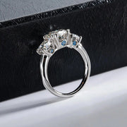 Anillo De Compromiso Moissanite Oro G14k 5ct 3 Piedras Vvs2