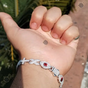Pulsera Cruz Ojo Pulso Plata 925 Moisanite Ct Hombre Papá