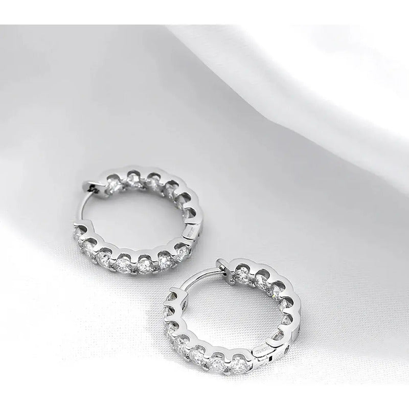 Aretes Arracadas 2.6 Ct Diamante De Lab Moissanite Plata 925 Plateado
