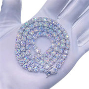 Cadena De Moissanita 80ct. Kilates Plata 925 6mm Unisex 60cm Plateado